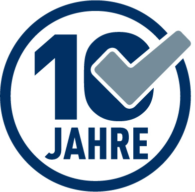 10 Jahre Funktionsgarantie Siegel.