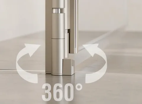 Der Hebe-Senk Mechanismus der Prestige Duschabtrennung von Artweger.