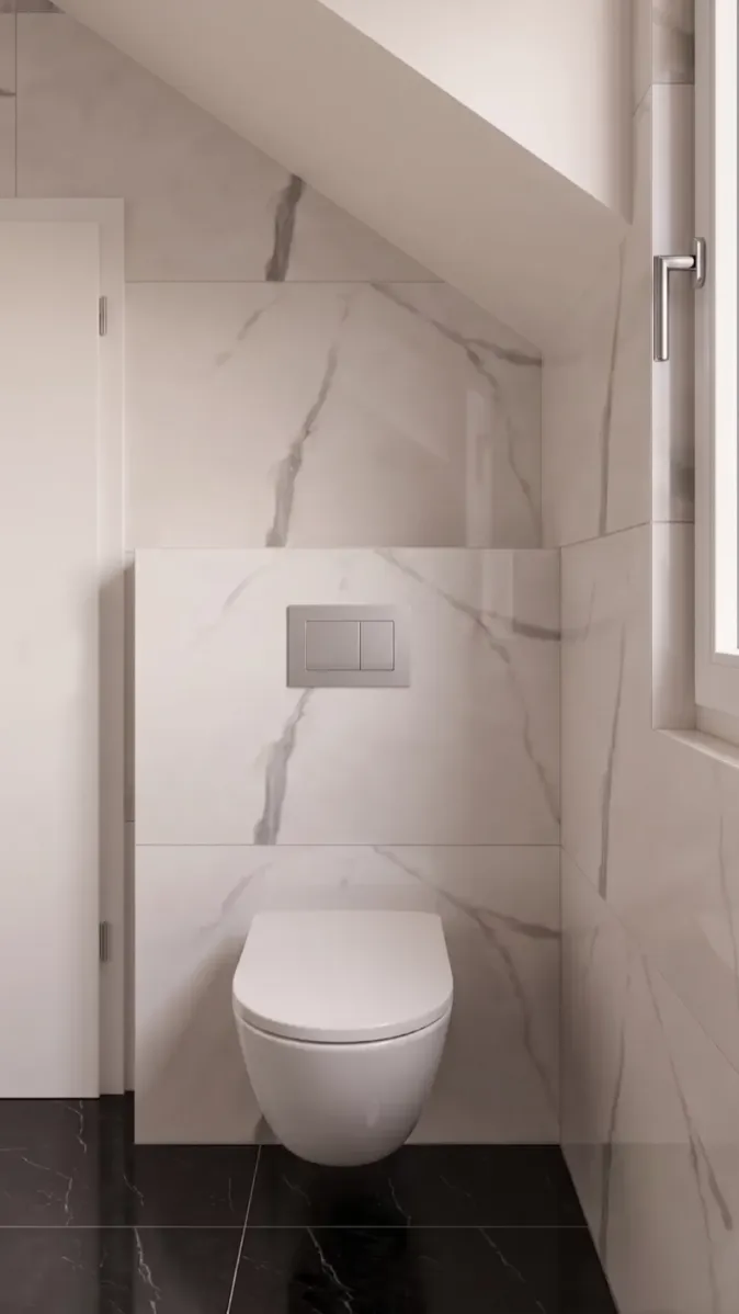 Badrenovierung mit wandhängendem WC und Spülplatte