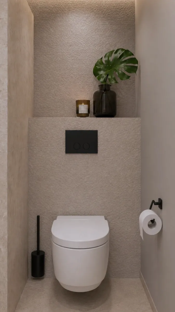 Badrenovierung mit WC, Regal und klarer Struktur