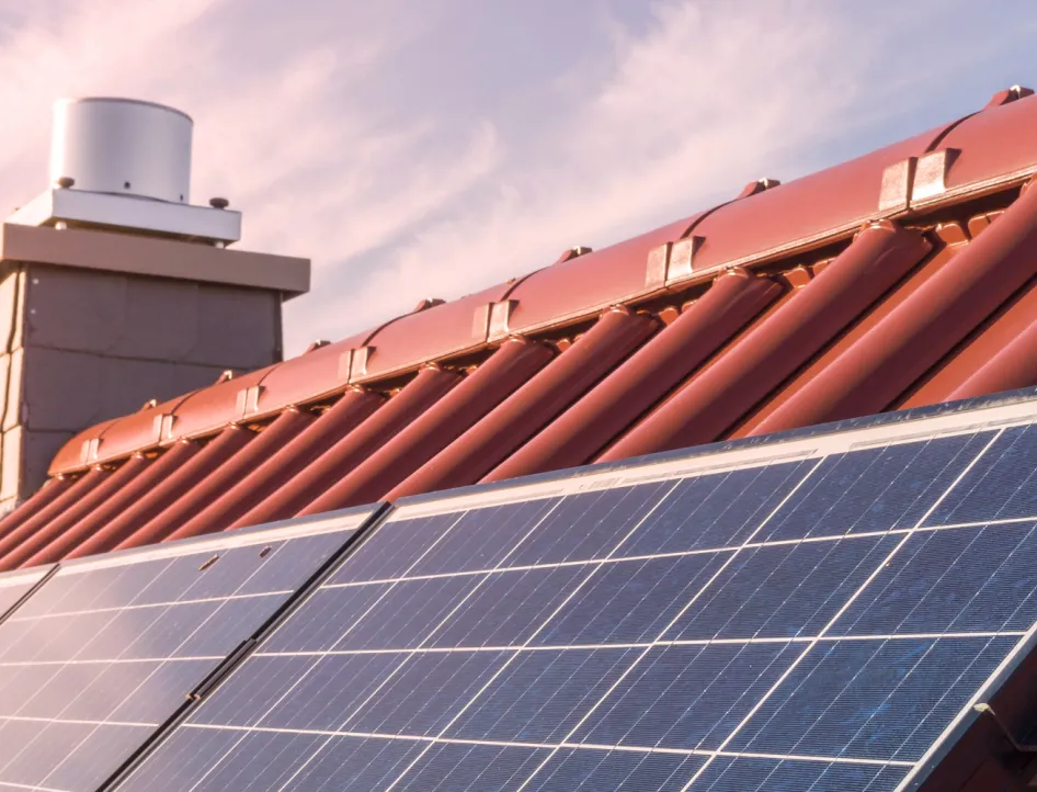 Solarmodule auf einem Hausdach